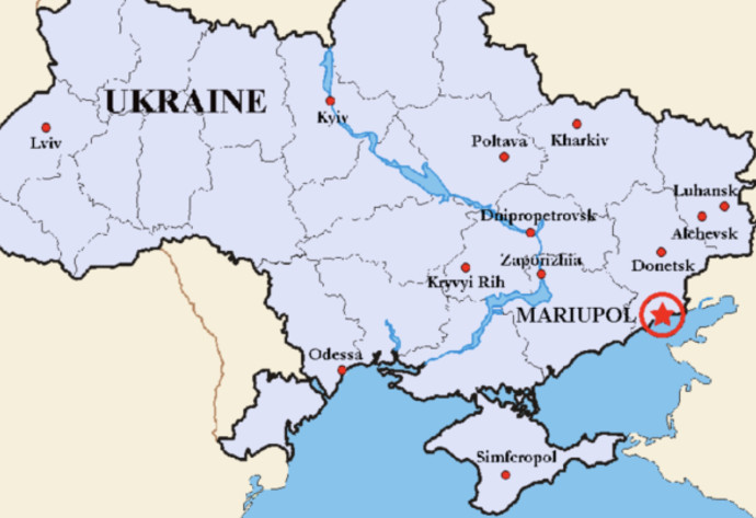 Map of Mariupol in Ukraine (Credit: Wikimedia Commons)