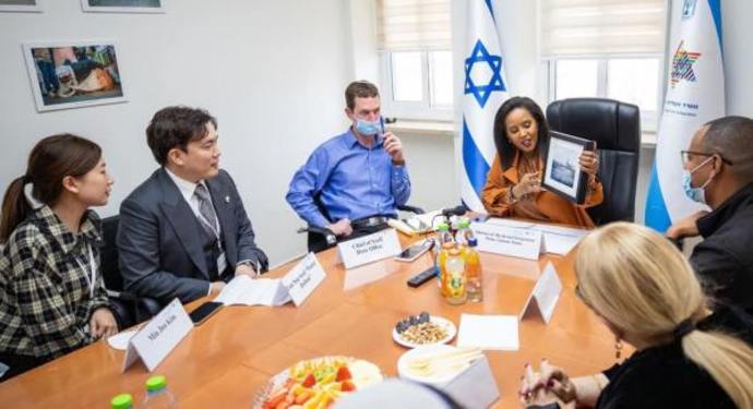 Meeting with Israel’s Minister of Immigration Pnina Tamano-Shata (Credit: Courtesy / ALL ISRAEL NEWS)