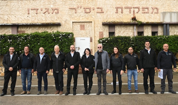 Representatives from the IAA, Megiddo Regional Council and the Israel Prisons Service toured Megiddo Prison (Credit: YOLI SHWARTZ ISRAEL ANTIQUITIES AUTHORITY)