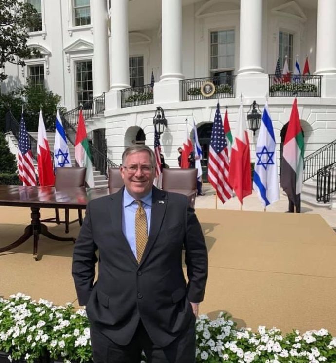 Joel C. Rosenberg at the White House for the signing ceremony of the Abraham Accords (Credit: Courtesy / ALL ARAB NEWS)
