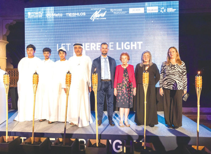 TORCH-LIGHTING CEREMONY in Dubai in memory of those who perished in the Holocaust. (Credit: Exceed2/March of the Living)