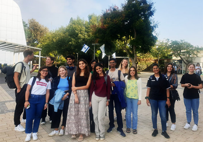 INTERNATIONAL EXCHANGE students on HIT’s Holon campus (Credit: HIT)