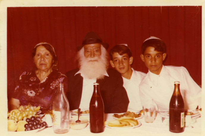 Haim Taib, his brother Albert with grandparents Haim and Kuka. (Credit: Courtesy of Haim Taib)