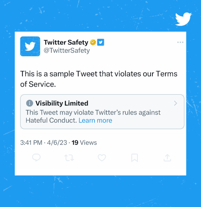 New labels on hateful tweets as part of Twitter’s new policy (Credit: TWITTER)