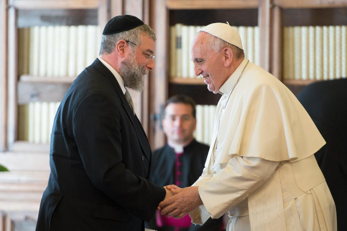 MEETING WITH Pope Francis. (Credit: Eli Itkin/Conference of European Rabbis)