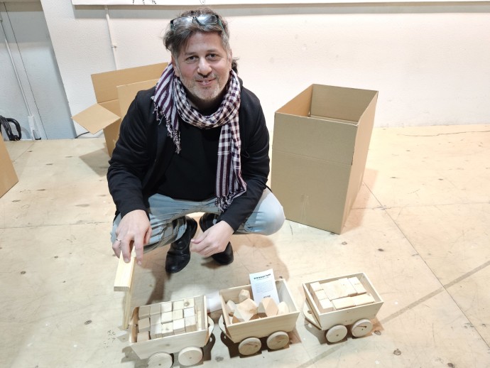 TOYS PRODUCED by artists at the HaZira Performance Art Arena, supported by the Foundation, are used by evacuated children in Jerusalem hotels and temporary schools. (Credit: JERUSALEM FOUNDATION)
