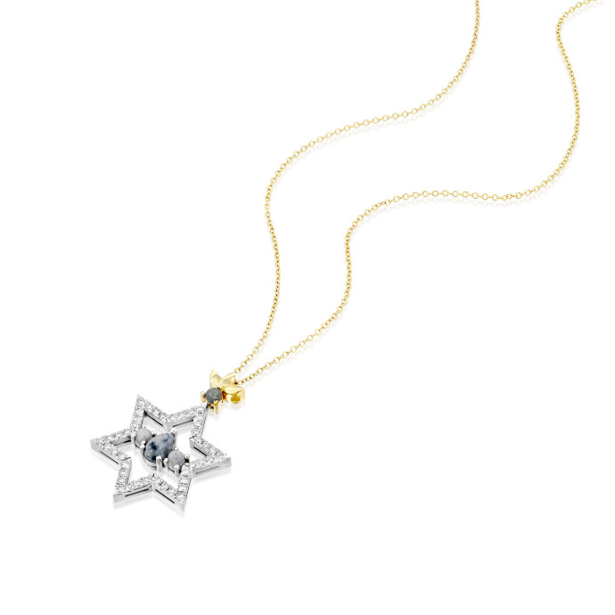 STAR OF David with the Carmel sapphire, created by Aviad Herman (Credit: Ori Livneh)