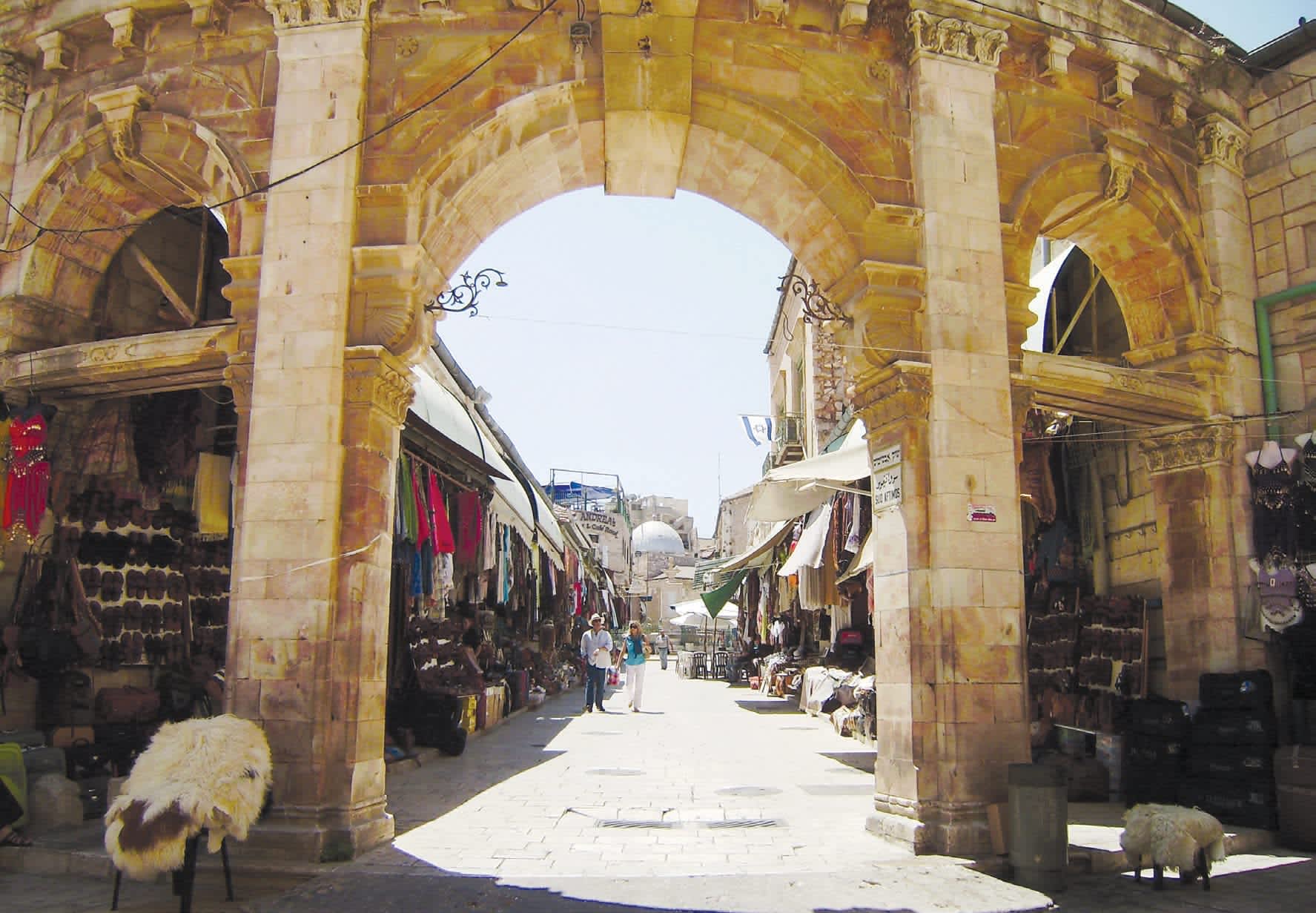 A TOWERING ARCH gracing the entrance to the Muristan Complex welcomes visitors in Jerusalem’s Old City. 
