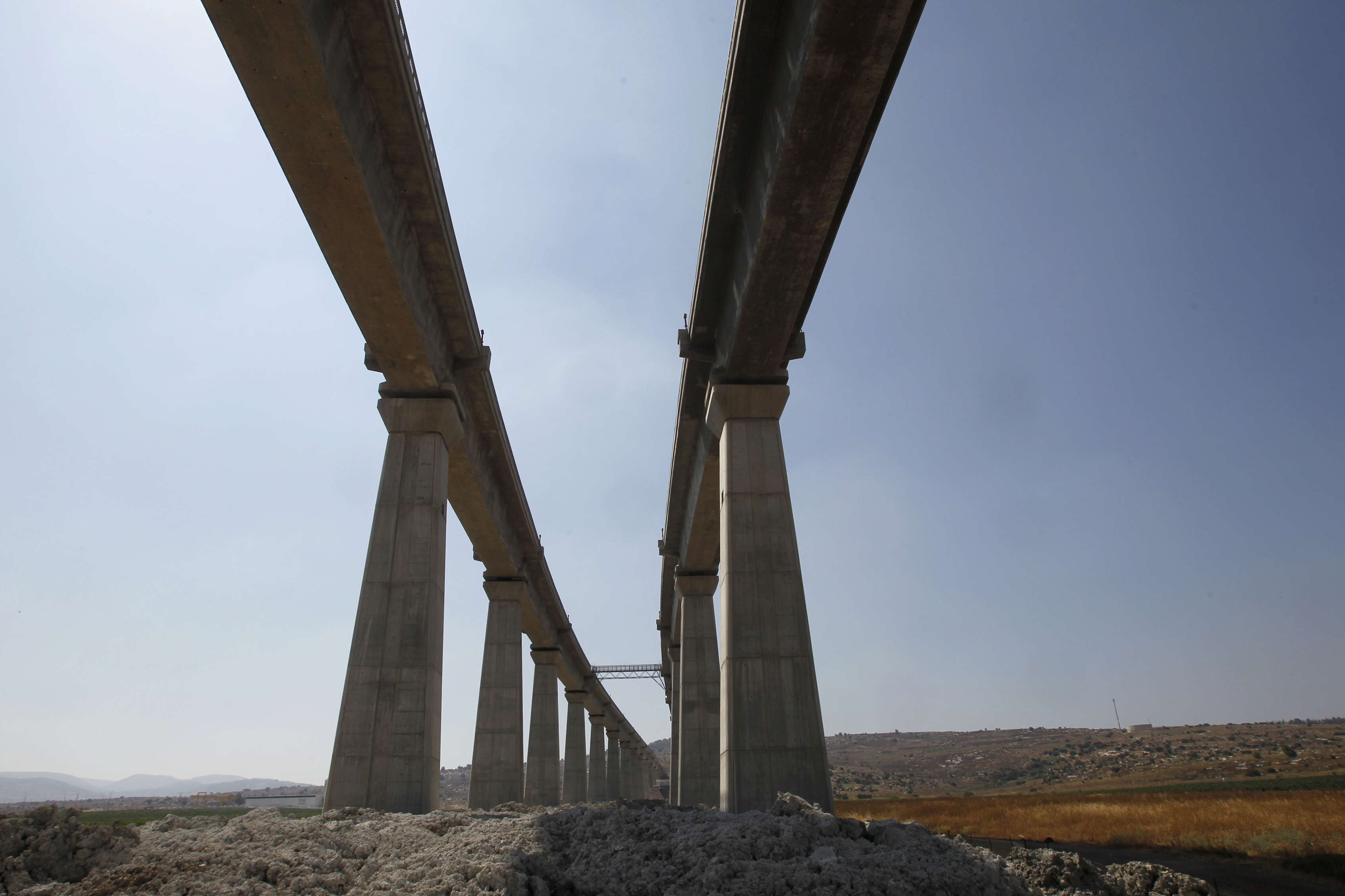 A bridge, part of Israel Railways' Jerusalem High Speed Link project, is seen near the Israeli town of Modiin July 7, 2012. (Reuters/Baz Ratner)
