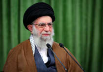Iran's Supreme Leader Ayatollah Ali Khamenei delivers a virtual speech, on the occasion of the Proph