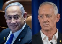  (L-R): Prime Minister Benjamin Netanyahu, MK Benny Gantz