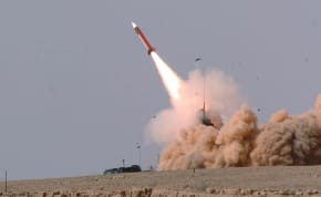 A picture released by Israeli Defence Forces press office shows a launch of a Patriot missile in southern Israel