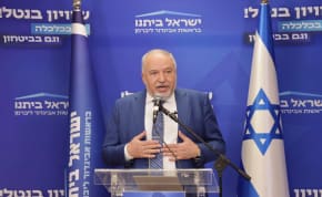  Yisrael Beytenu leader Avigdor Liberman is seen at a faction meeting at the Knesset, in Jerusalem, Israel, on June 19, 2023.