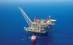  THE LEVIATHAN gas field platform off the coast of Haifa. 