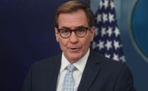  White House National Security Council Strategic Communications Coordinator John Kirby speaks during a press briefing at the White House in Washington, U.S., November 20, 2023.