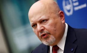  International Criminal Court Prosecutor Karim Khan speaks during an interview with Reuters about the violence in Israel and Gaza in The Hague, Netherlands October 12, 2023