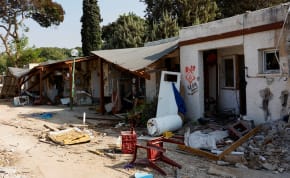 Homes are destroyed, following the deadly October 7 attack by Hamas terrorists from the Gaza Strip, in Kibbutz Kfar Aza, southern Israel November 2, 2023