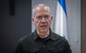  Israeli  minister of Defense Yoav Galant holds a joint press conference with minister of Finance Bezalel Smotrich (not seen) in Jerusalem, on December 26, 2023.