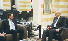  US SPECIAL Envoy Amos Hochstein (left) meets with Lebanon’s caretaker Prime Minister Najib Mikati in Beirut, in November.