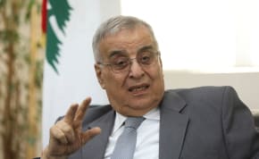  Lebanese Foreign Minister Abdallah Bou Habib gestures as he speaks during an interview with Reuters at his office at the Ministry of Foreign Affairs in Beirut, Lebanon November 2, 2021. 