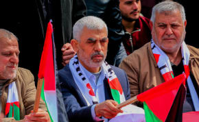  Yahya Sinwar, leader of Hamas in the Gaza Strip, attends a rally marking the anniversary of Land Day, in Gaza City on March 30, 2022
