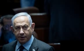  Israeli prime minister Benjamin Netanyahu arrives to a discussion and a vote on the expulsion of MK Ofer Cassif at the assembly hall of the Knesset, the Israeli parliament in Jerusalem, February 19, 2024.