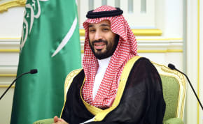  Saudi Crown Prince Mohammed bin Salman attends a meeting with Russian President Vladimir Putin in Riyadh, Saudi Arabia December 6, 2023.