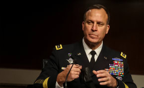 Lieutenant General Michael Kurilla testifies before the Senate Armed Services Committee on his nomination to become Commander of Central Command during a hearing on Capitol Hill in Washington, US, February 8, 2022. 