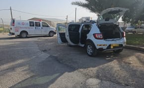 A Magen David Adom ambulance responds to the report of a shooting in the Jordan Valley, March 28, 2024.