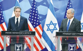 Prime Minister Benjamin Netanyahu and US Secretary of State Antony Blinken address the media at the Prime Minister's Office in Jerusalem, in January. It's incumbent upon Israel to avoid any further deterioration in the relationship with the US, the writer maintains.