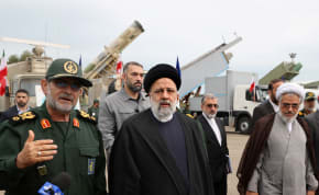  Iranian President Ebrahim Raisi visits the military equipment of IRGC Navy in Bandar Abbas, Iran, February 2, 2024.