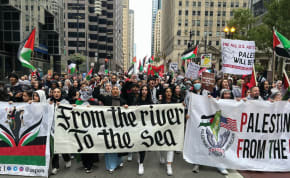  A PROTEST takes place in Chicago last October. The terrifying chant, ‘From the river to the sea,’ demonstrates a vision of the full destruction of democratic Israel and its inhabitants, the writer asserts.