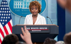 White House Press Secretary Karine Jean-Pierre speaks during the daily briefing in the James S. Brady Press Briefing Room at the White House in Washington, US, April 29, 2024.