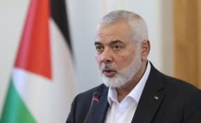  Palestinian group Hamas' top leader, Ismail Haniyeh speaks during a press conference in Tehran, Iran, March 26, 2024.