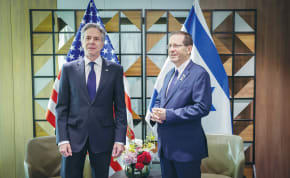  PRESIDENT ISAAC HERZOG meets with US Secretary of State Antony Blinken in Tel Aviv last week.