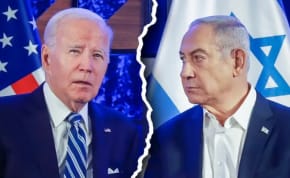  US President Joe Biden (left) and Prime Minister Benjamin Netanyahu (right)
