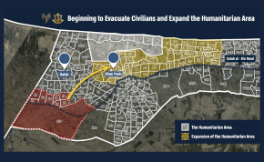  Evacuation map published by IDF for residents of eastern Rafah. May 6, 2024