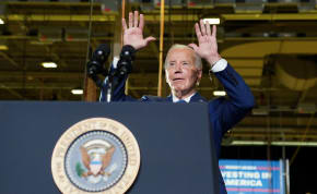 US President Joe Biden delivers remarks during a visit to Gateway Technical College in Sturtevant, Wisconsin, US, May 8, 2024