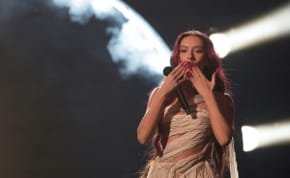  Eden Golan representing Israel performs on stage during the rehearsal of the second semi-final of the 2024 Eurovision Song Contest, in Malmo, Sweden, May 8, 2024.