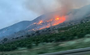  Fires rage in the North of Israel due to Hezbollah rocket fire, May 10, 2024.