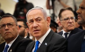  Prime Minister Benjamin Netanyahu at a ceremony on the eve of Israeli Remembrance Day for fallen soldiers, at "Yad Lebanim" in Jerusalem on May 12, 2024  Prime Minister Benjamin Netanyahu speaks during Israeli Remembrance Day for fallen soldiers, in Jerusalem, on May 12, 2024