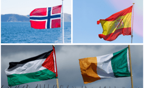  From top left: The flags of Norway, Spain, Palestine and the Republic of Ireland (illustrative)