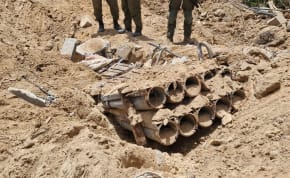 Photo of rocket launchers found by the IDF in Jabaliya in northern Gaza on May 22, 2024.