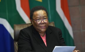 The Minister of International Relations and Cooperation, Dr Naledi Pandor, leads a webinar on the impact of COVID-19 on the African continent, OR Tambo Building, Pretoria. May 28, 2020.