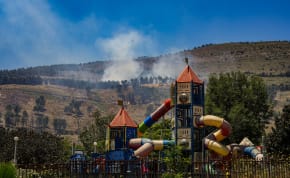 Fire caused from rockets fired from Lebanon, outside the northern Israeli town of Kiryat Shmona, June 1, 2024