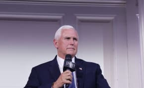  Former US vice president Mike Pence seen during the Jerusalem Post Annual Conference in New York, June 3, 2024
