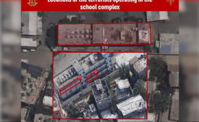  Image showing the locations of terrorists hiding in a UN school in Nuseirat, June 6, 2024.