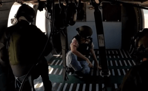  IDF footage of former Gaza hostage Noa Argamani being evacuated in a Black Hawk helicopter. June 8, 2024.