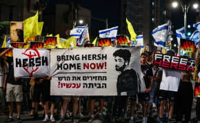 Demonstrators protest calling for the for the release of Israeli hostages held in the Gaza Strip, in Jerusalem, June 22, 2024