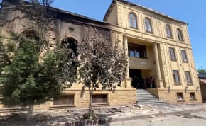  A view of Derbent synagogue following an attack by gunmen and a fire, in Derbent in the region of Dagestan, Russia June 24, 2024.